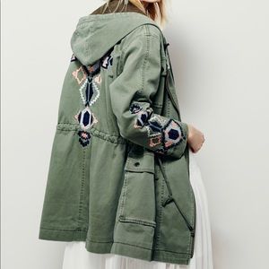 Free people embroidered army jacket